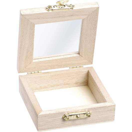 Holz-Box 7x7x2,5cm quadrat